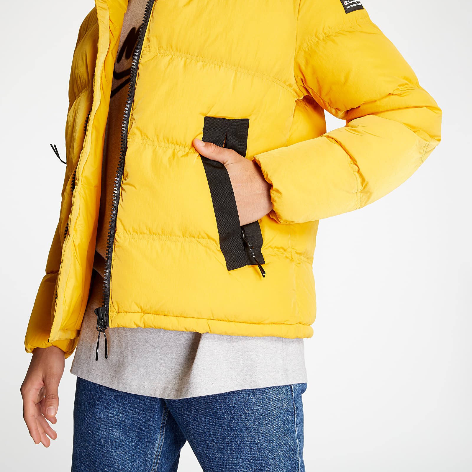 Kabátok Champion Hooded Puffer Jacket Yellow