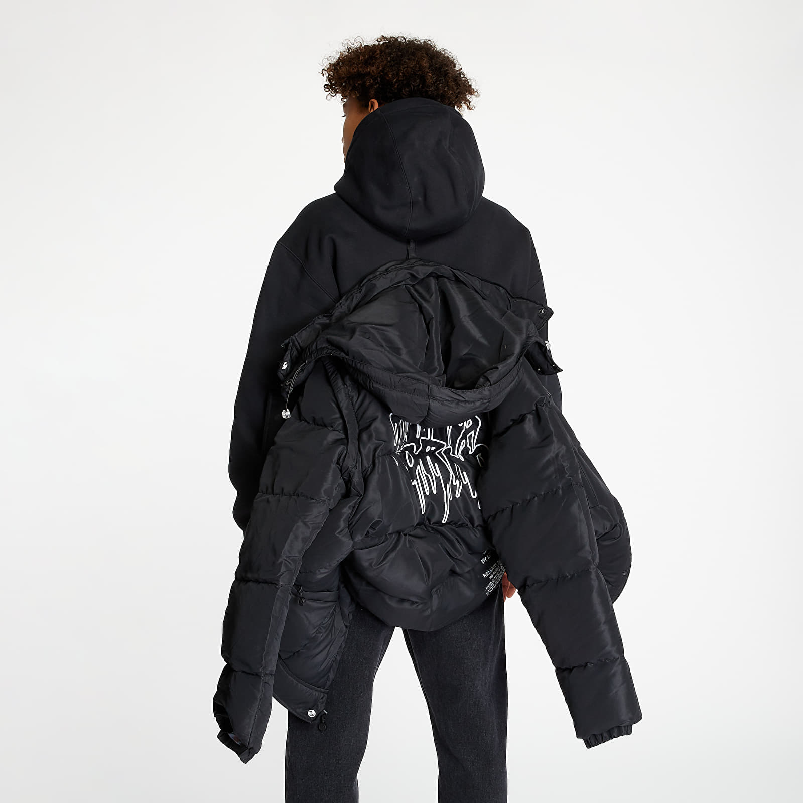 Bundy LIFE IS PORNO Puffer Jacket Black