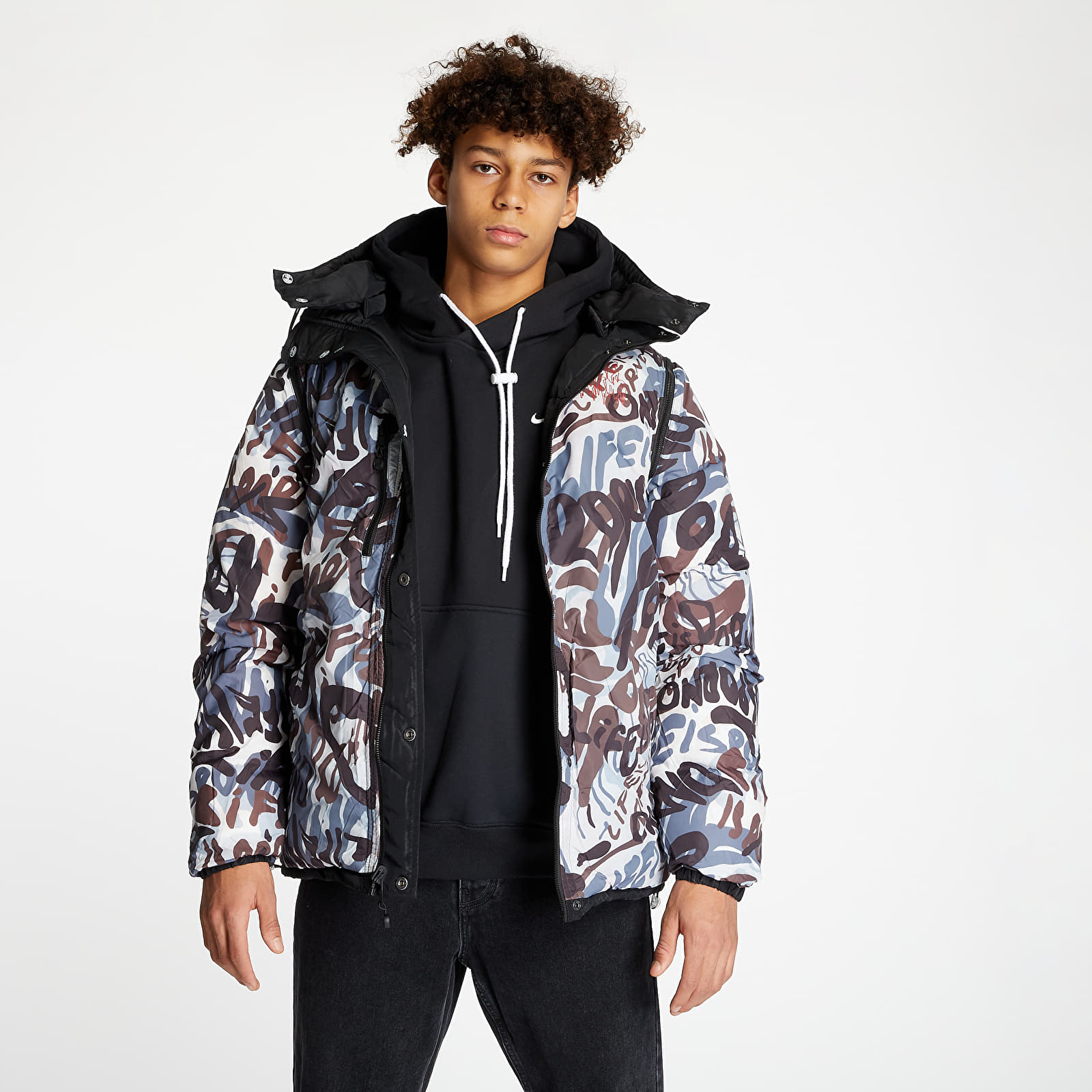 Bundy LIFE IS PORNO Puffer Jacket Black