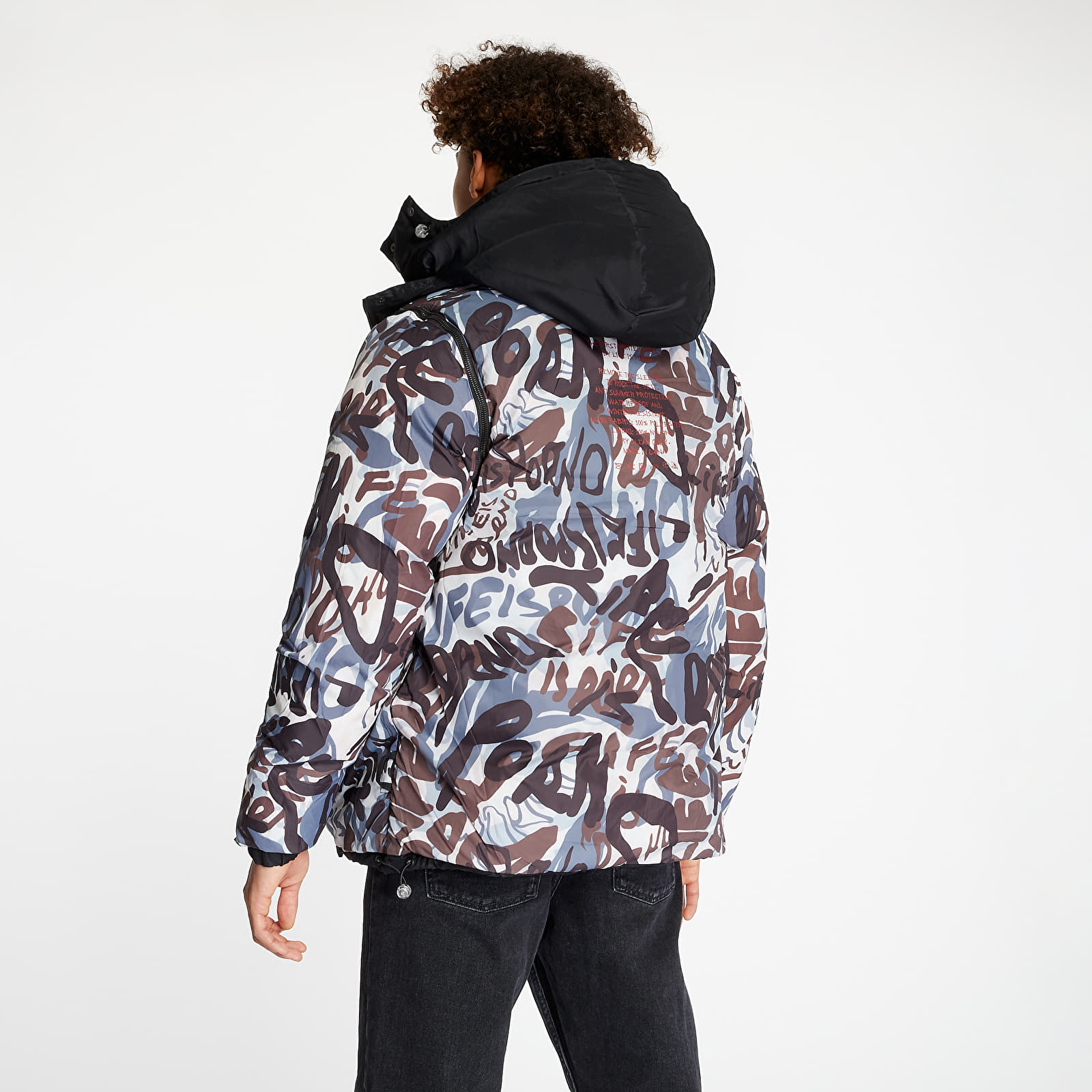 Bundy LIFE IS PORNO Puffer Jacket Black