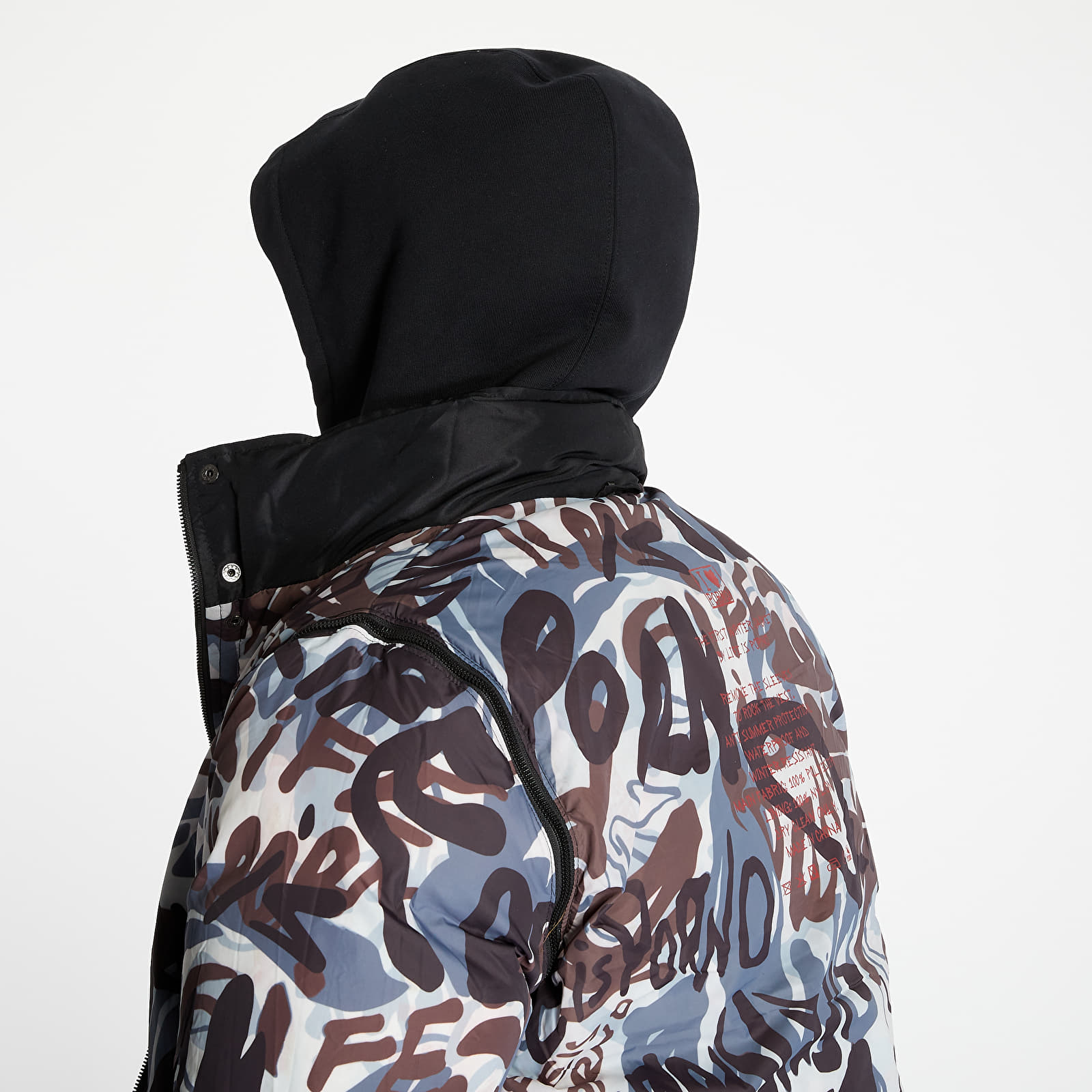 Bundy LIFE IS PORNO Puffer Jacket Black