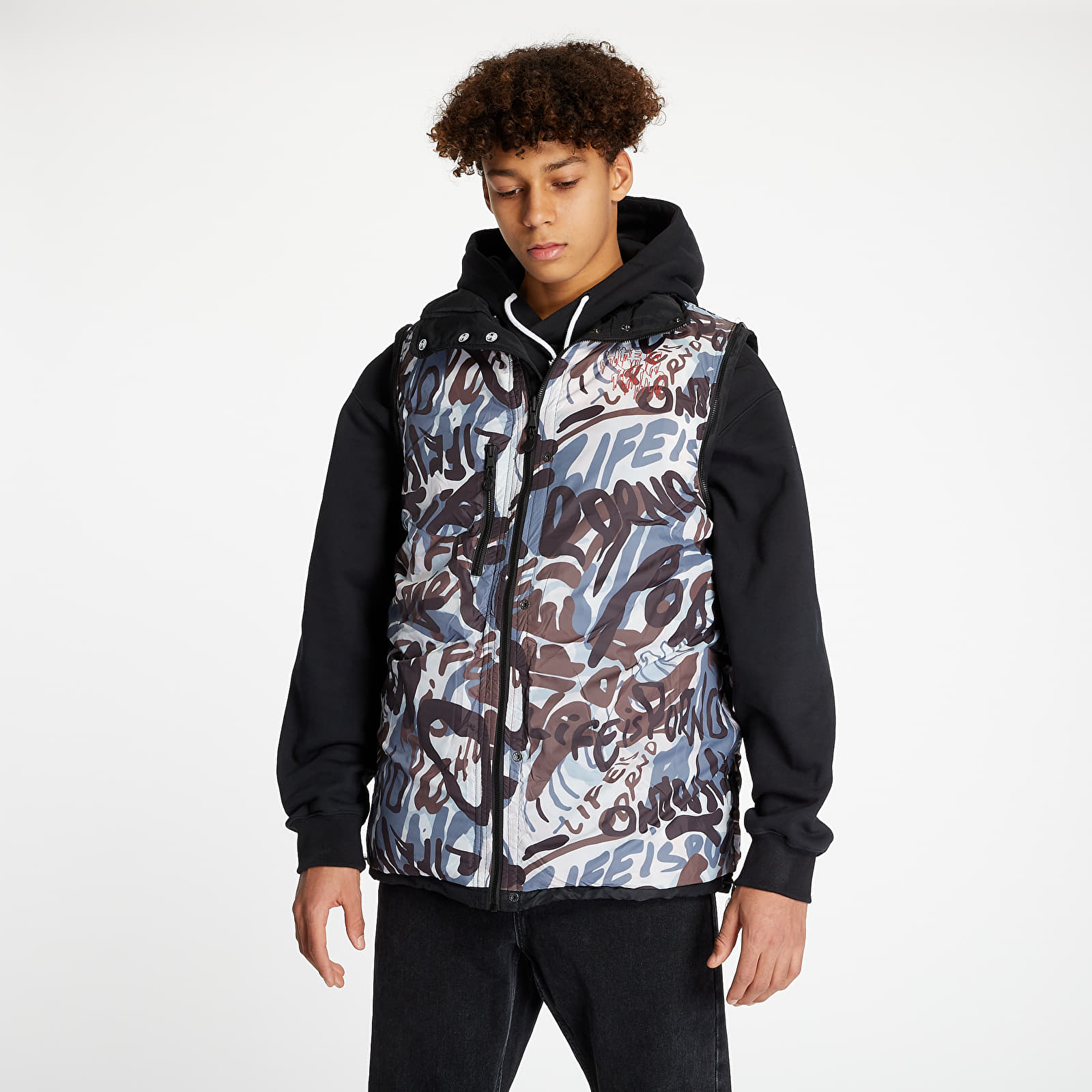 Bundy LIFE IS PORNO Puffer Jacket Black