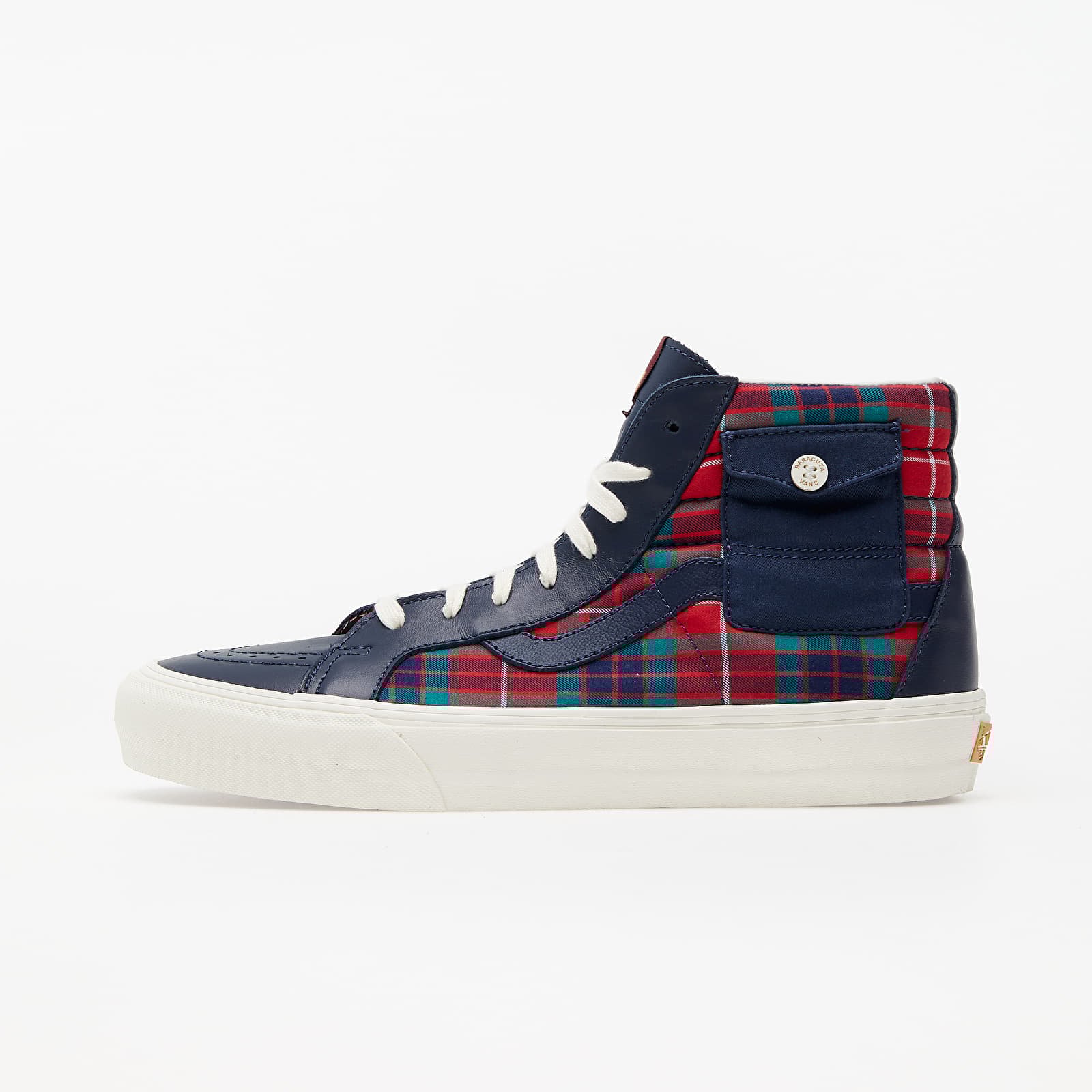 Moški čevlji Vans Vault x Baracuta Sk8-Hi Pocket LX Dress Blues/ Tartan Plaid/ Marshmallow