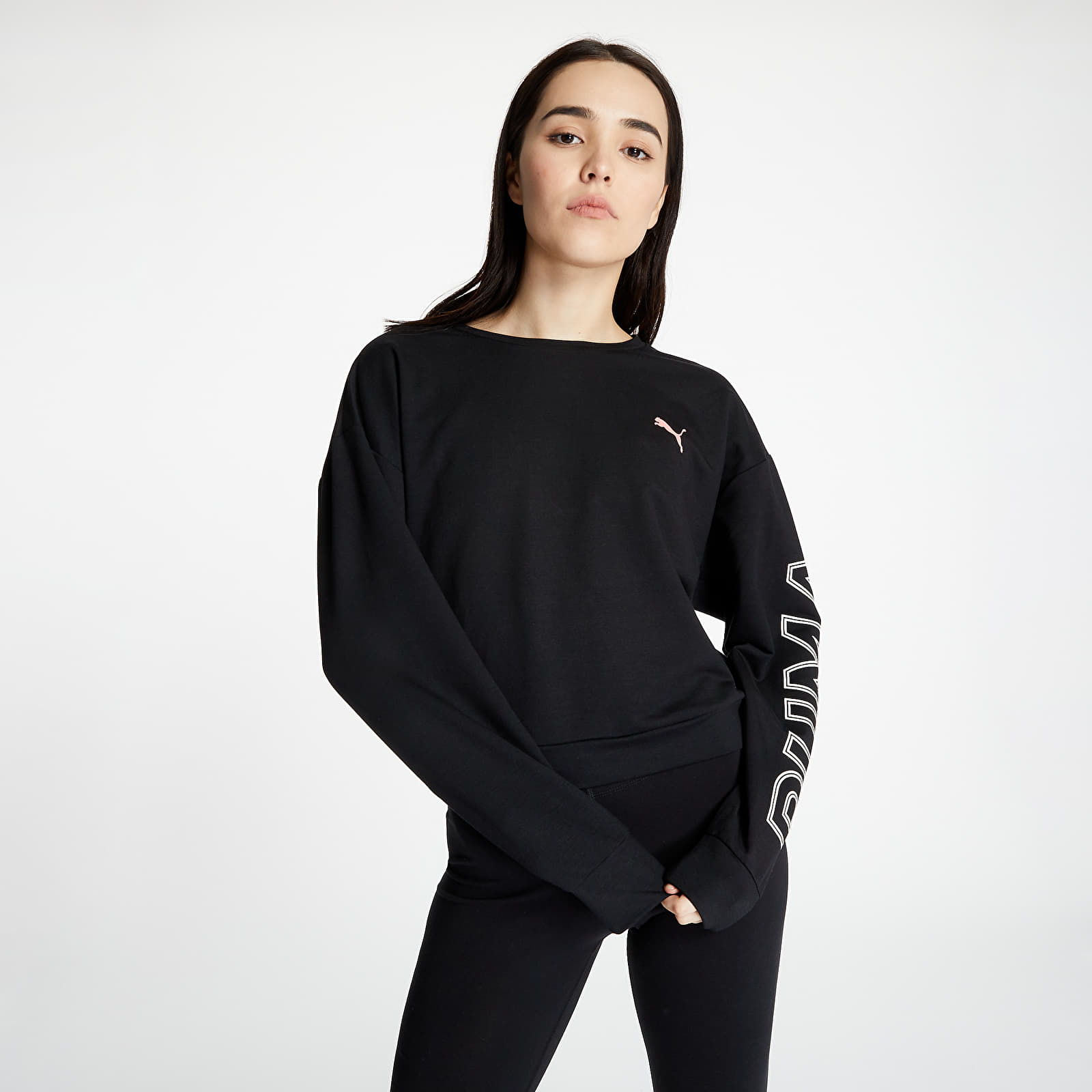 Sudaderas Puma Modern Sports Crew Puma Black-Salmon Rose