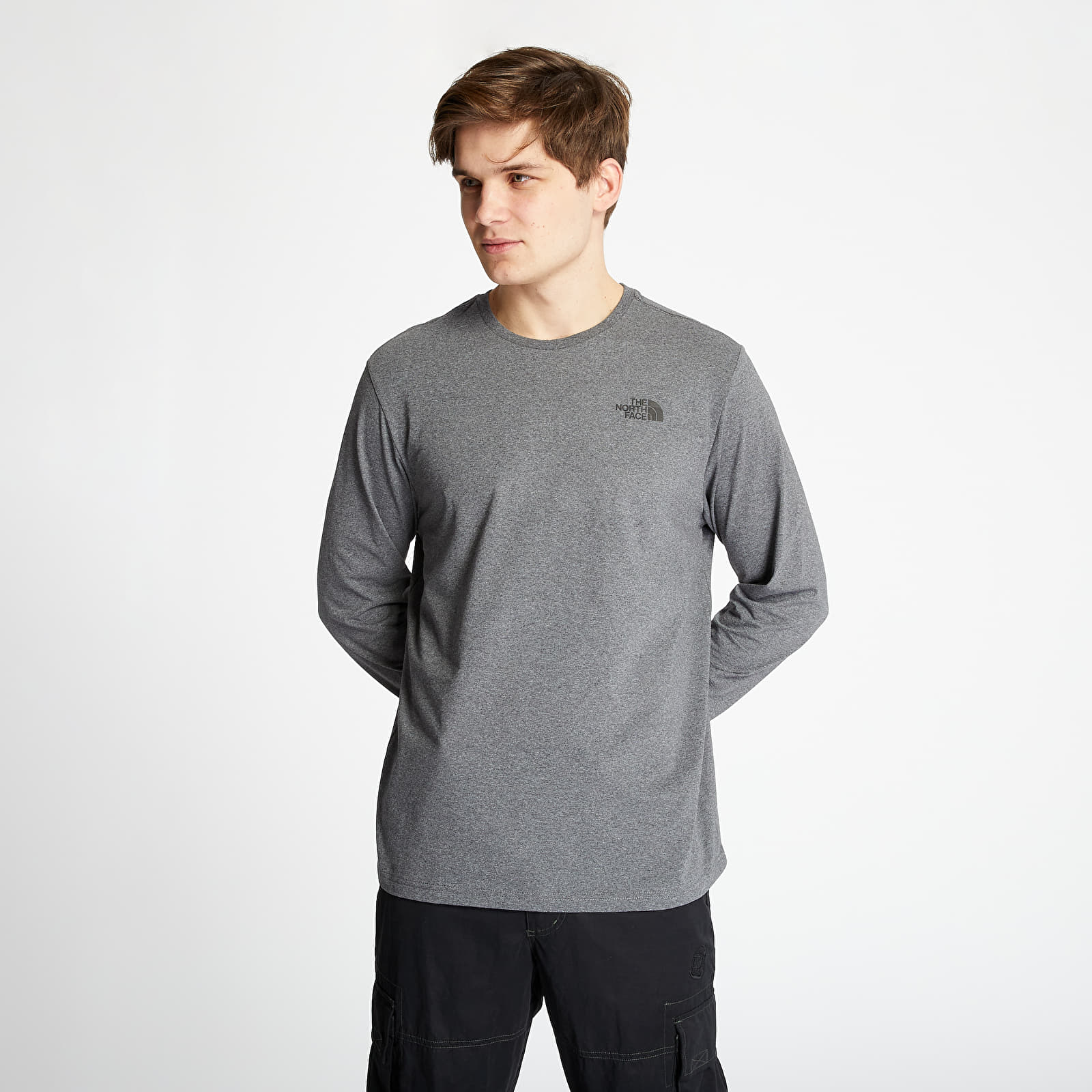 Tricou The North Face Longsleeve Easy Tee Tnf Medium Grey Heather - 1 | YEO