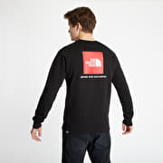 The north face raglan red box crewneck sweatshirt in hot sale black