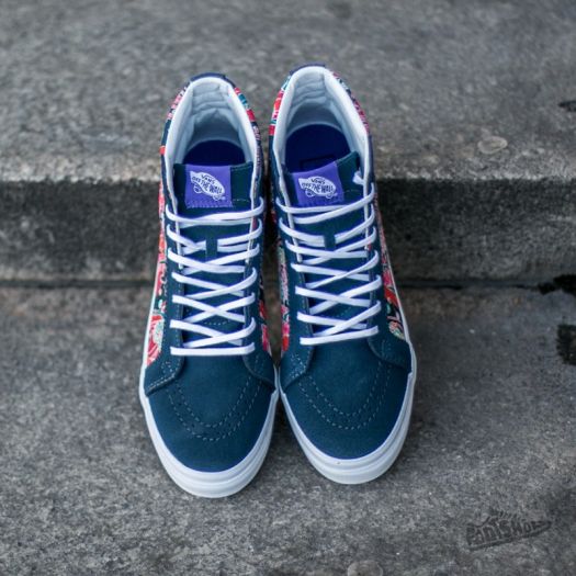 Vans sk8 hi blue flower top