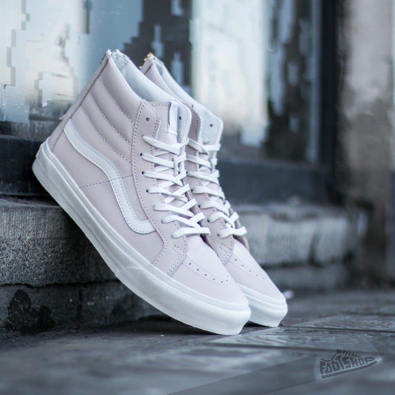 Dámské tenisky a boty Vans SK8-Hi Slim Zip (Leather) White Spring Powder/ Blanc