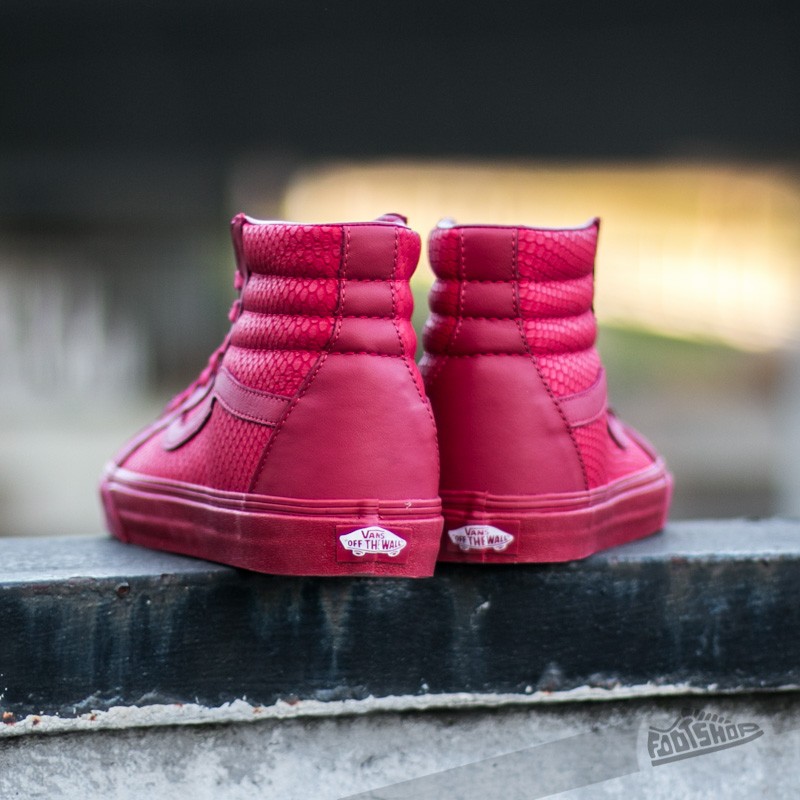 All red top vans sk8 hi