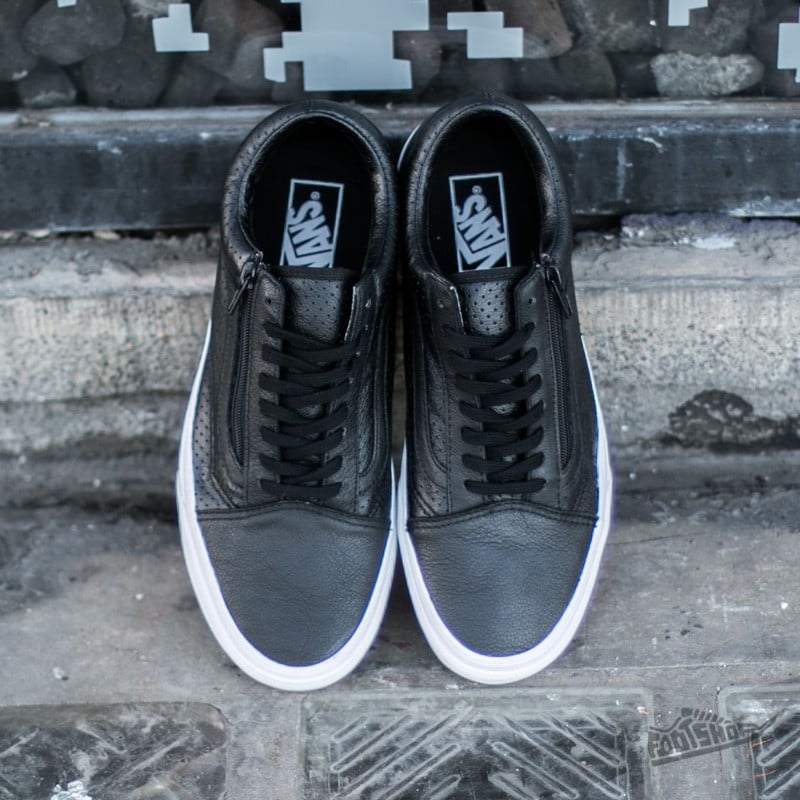 Men s shoes Vans Old Skool Zip Perf Leather Black Footshop