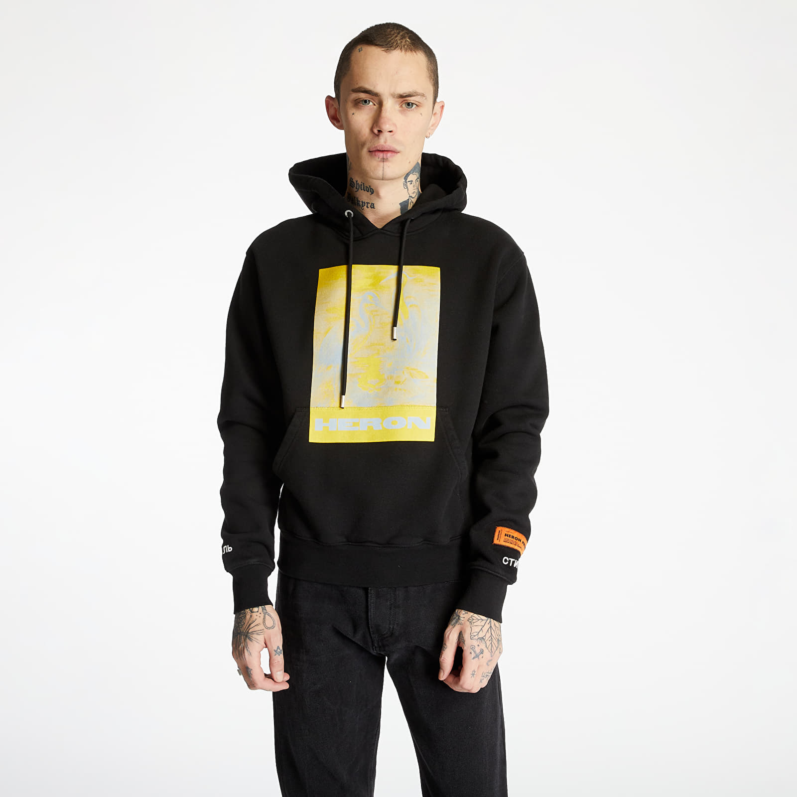 Heron preston on sale yellow hoodie