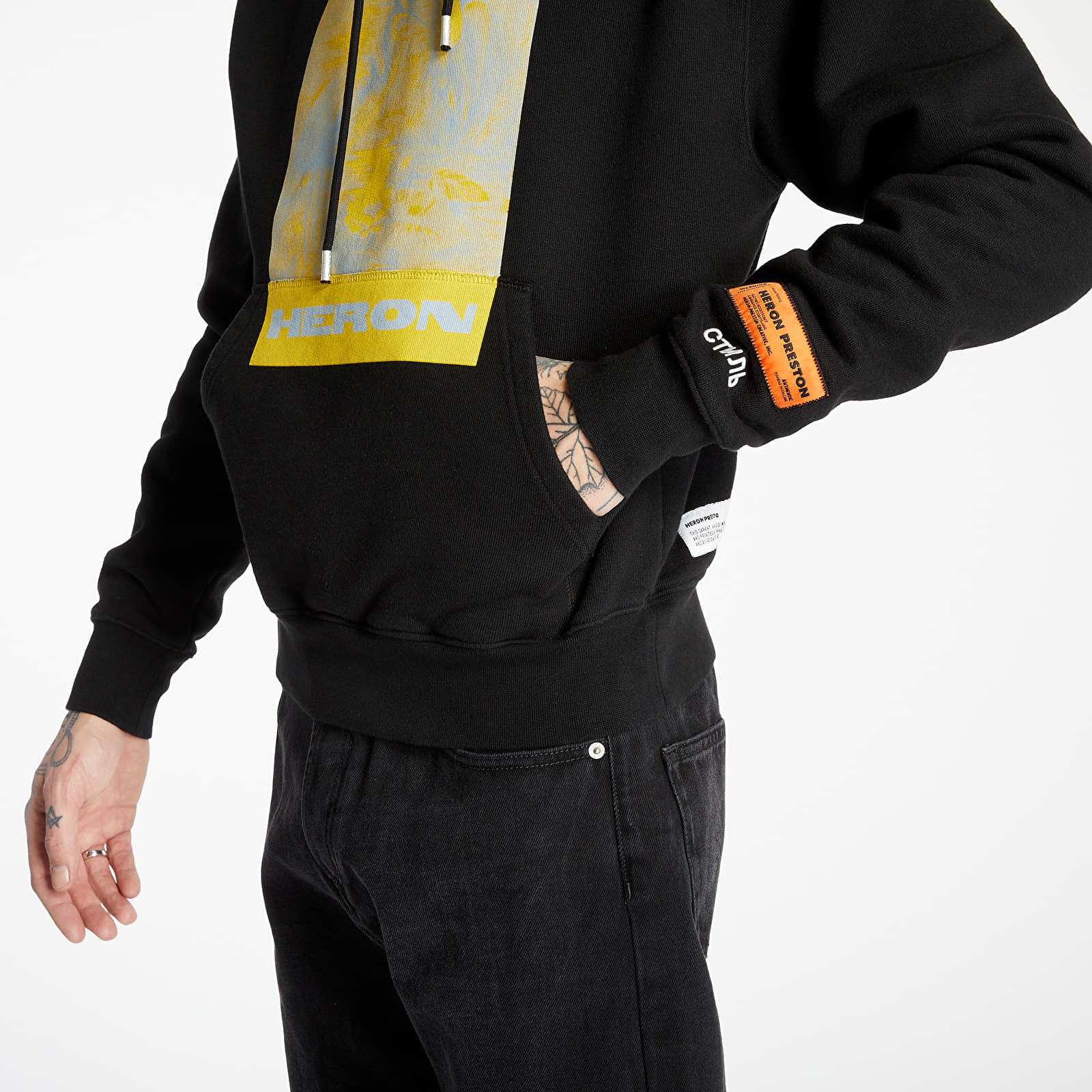 Heron preston yellow hoodie shop