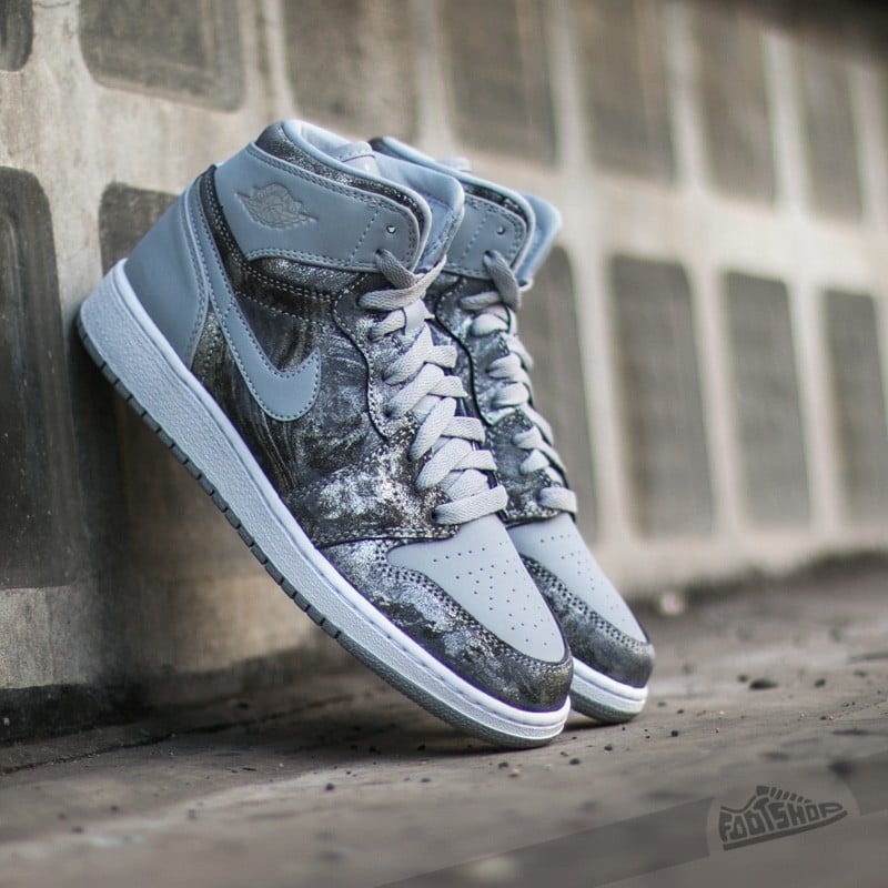 Buty damskie Air Jordan 1 Retro Hi Premium (GG) Wolf Grey/ Metallic Silver-White