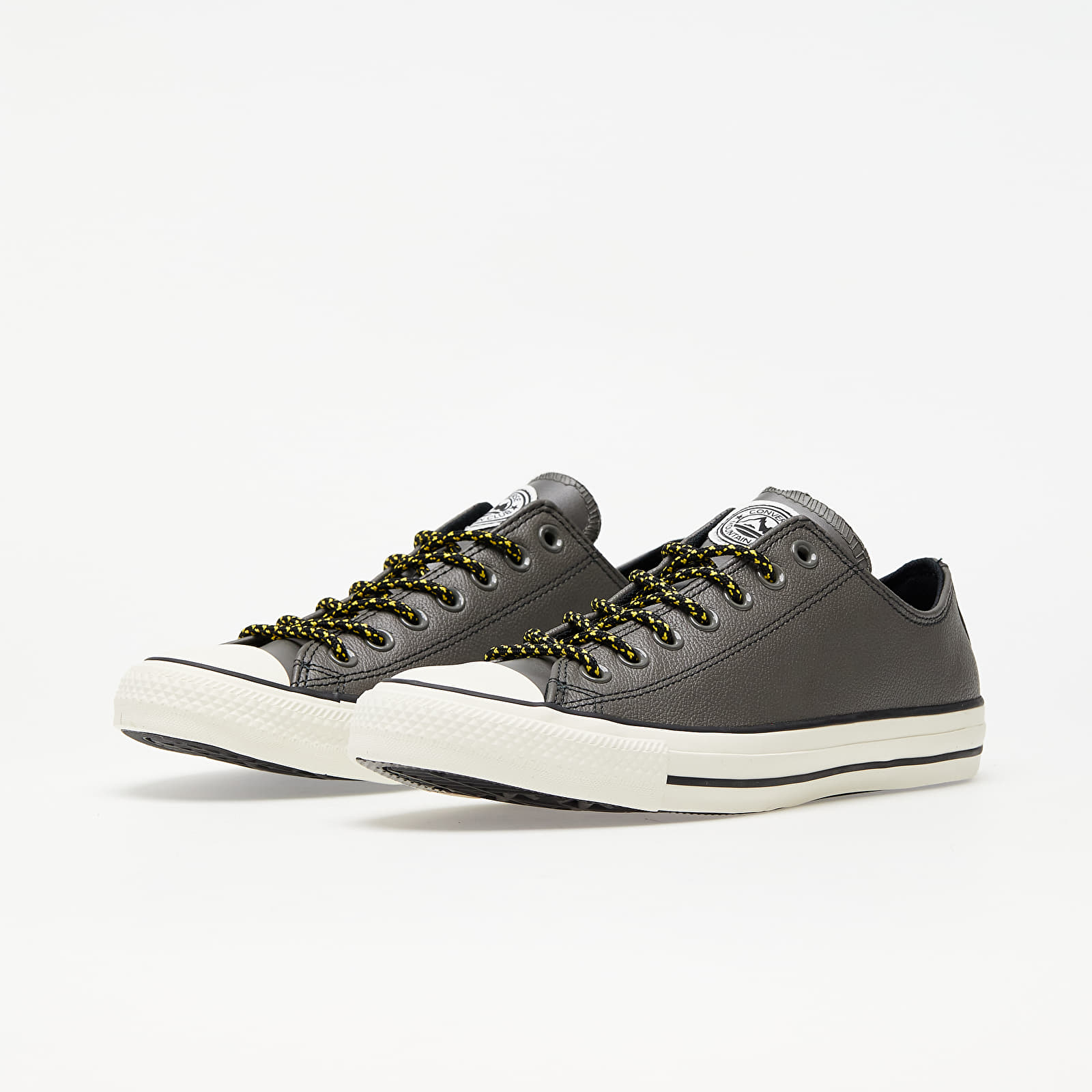 Grey leather converse mens hot sale