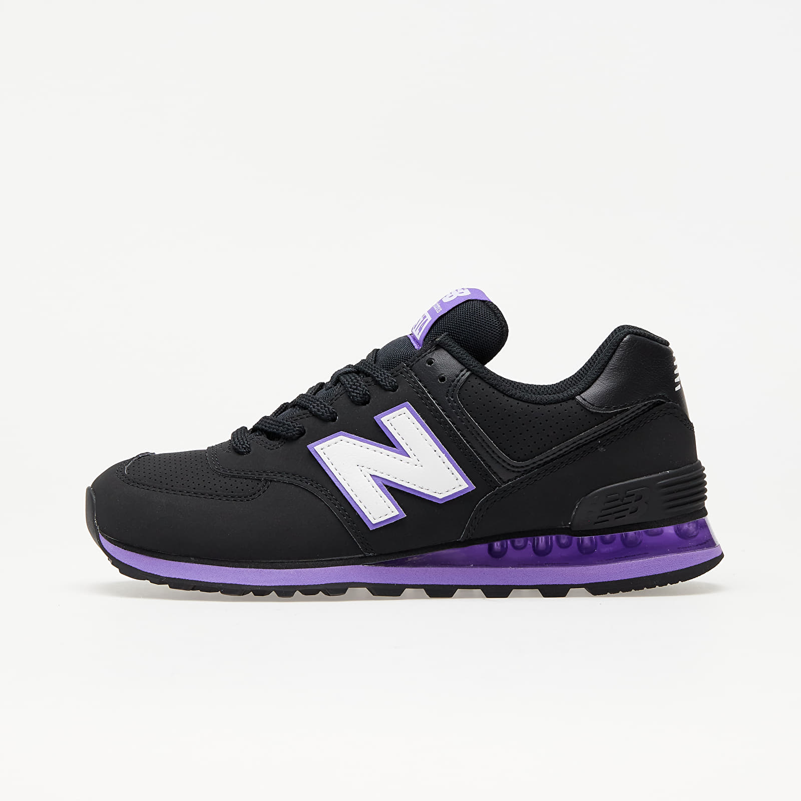New balance 574 black purple hot sale