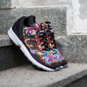 Adidas originals mens zx flux outlet trainers white/core black/equipment pink