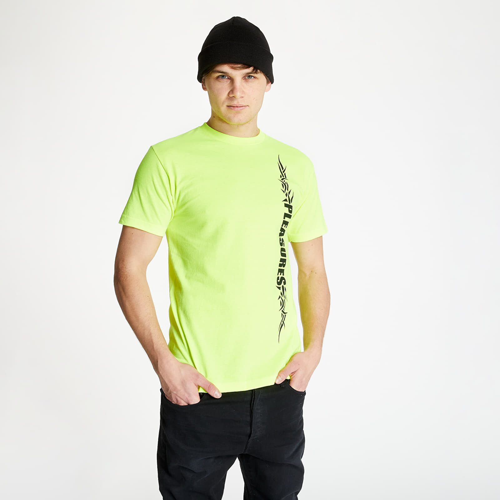 Tricouri PLEASURES Razor Logo Tee Safety Green