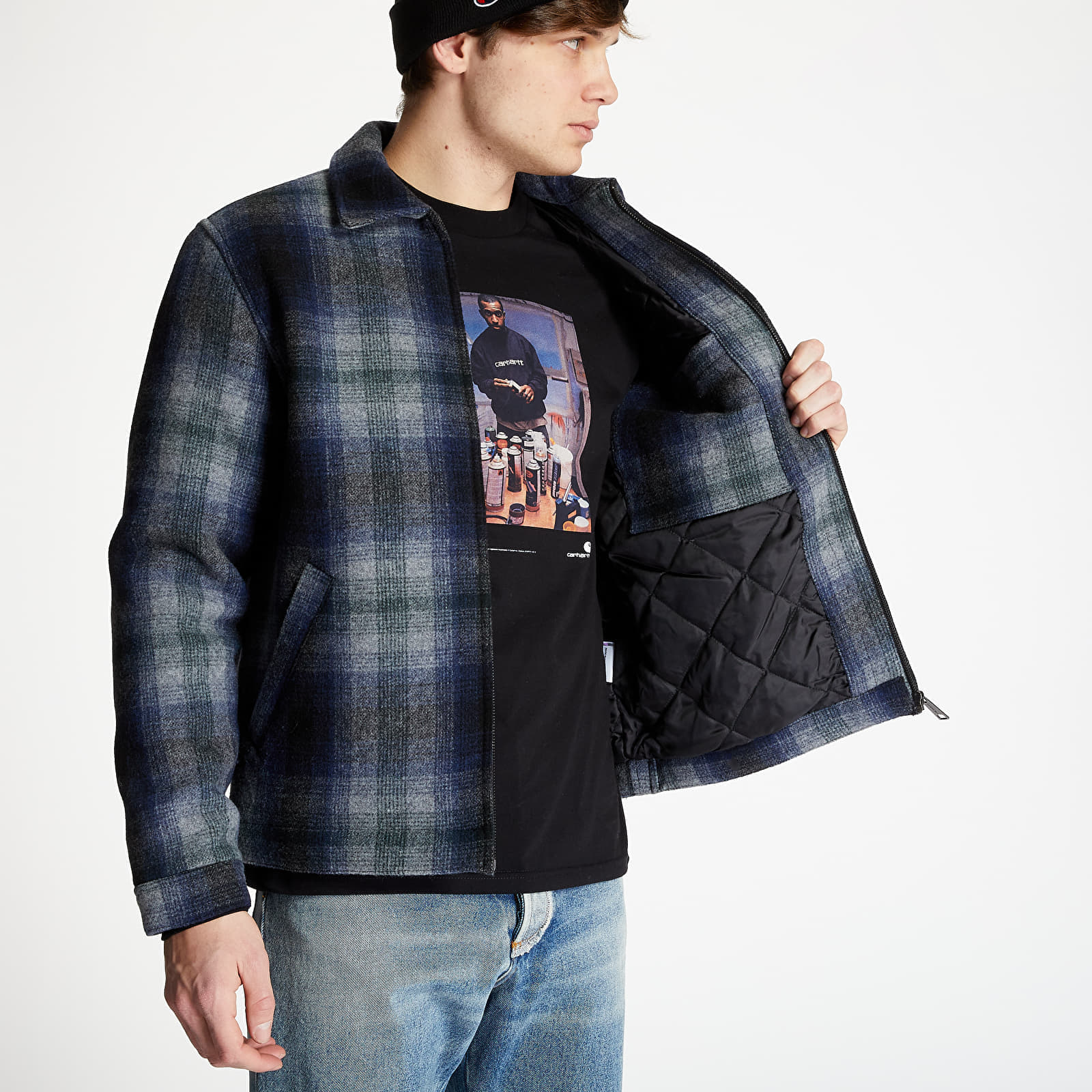 Jackets Carhartt WIP Detroit Vermont Jacket Vermont Check, Black/ Admiral