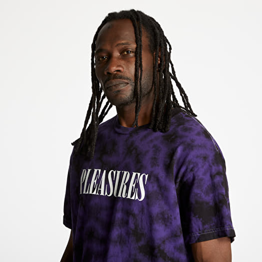 T shirts PLESAURES Aroma Crystal Dye Shirt Black Purple Footshop