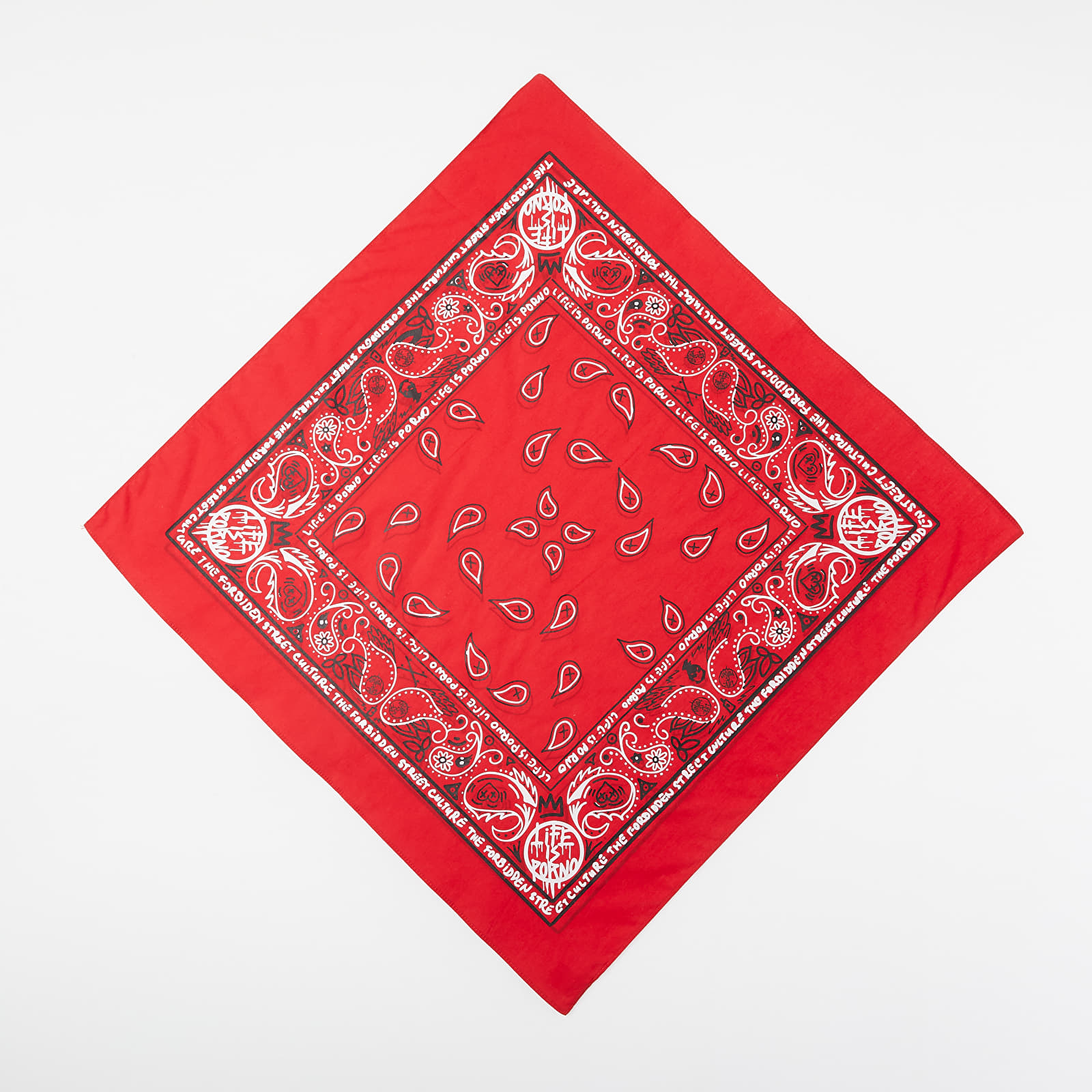 Módne doplnky LIFE IS PORNO xxx Footshop Bandana Red