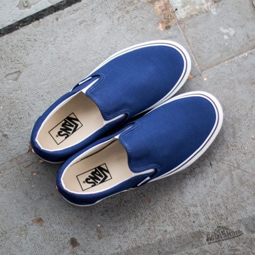 Vans slip best sale on femme bleu