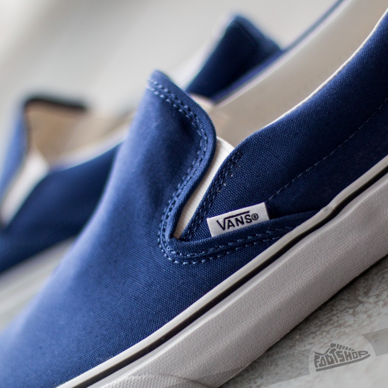 Vans blue slip outlet on shoes