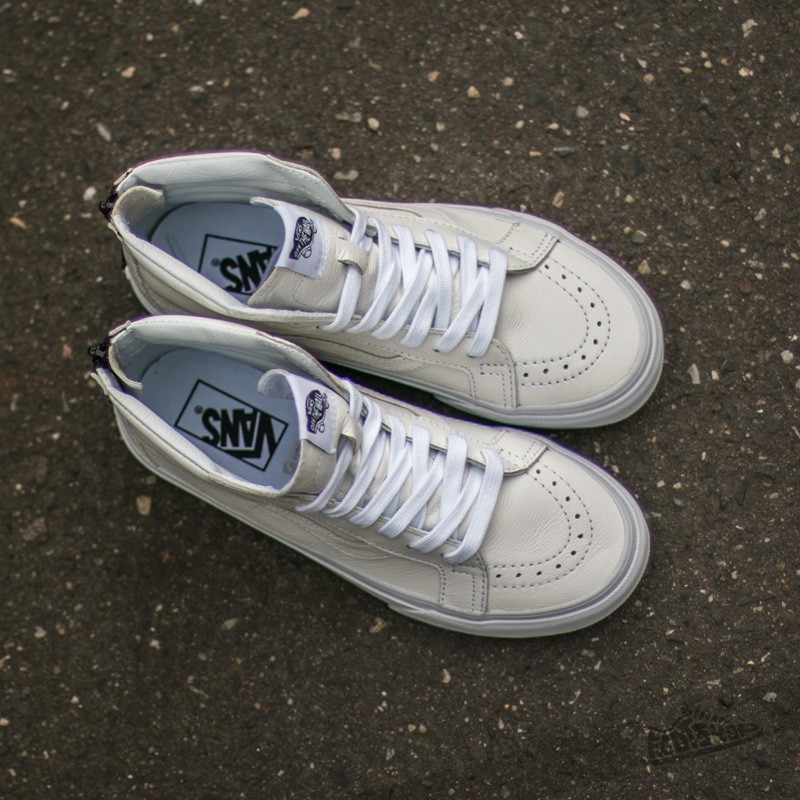 Pánské tenisky a boty Vans SK8 Hi Reissue Zip Premium Leather Tr White/ Black