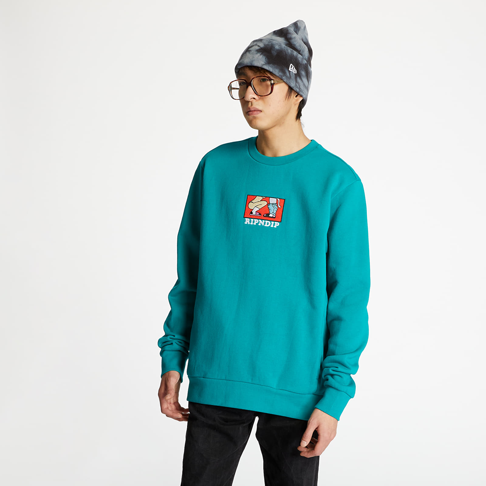 Mikiny RIPNDIP Love Is Blind Crew Sweater Teal