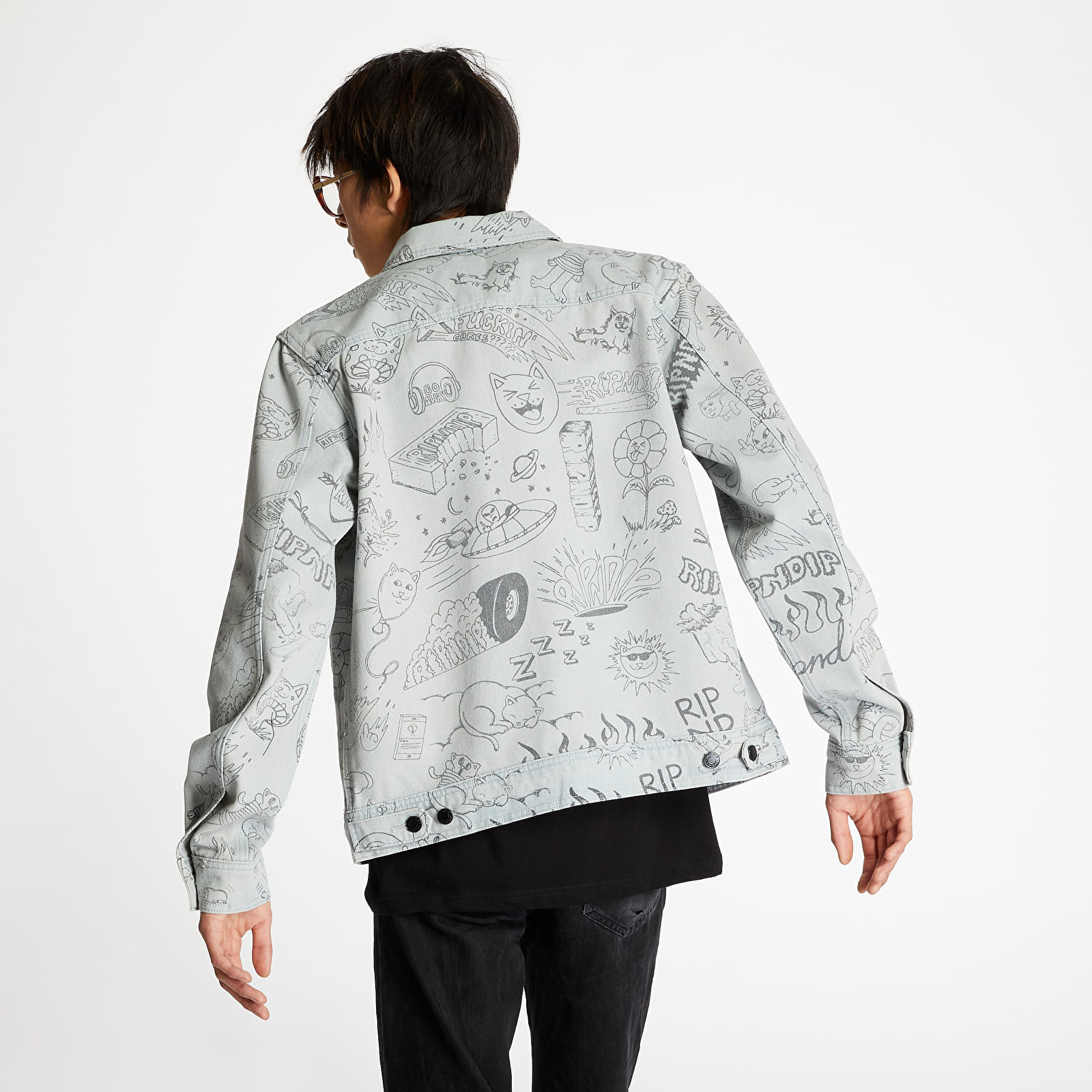 Jackets RIPNDIP Sharpie Denim Jacket Light Denim Wash Footshop