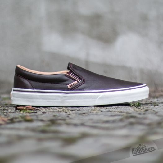 Vans lux outlet leather slip on