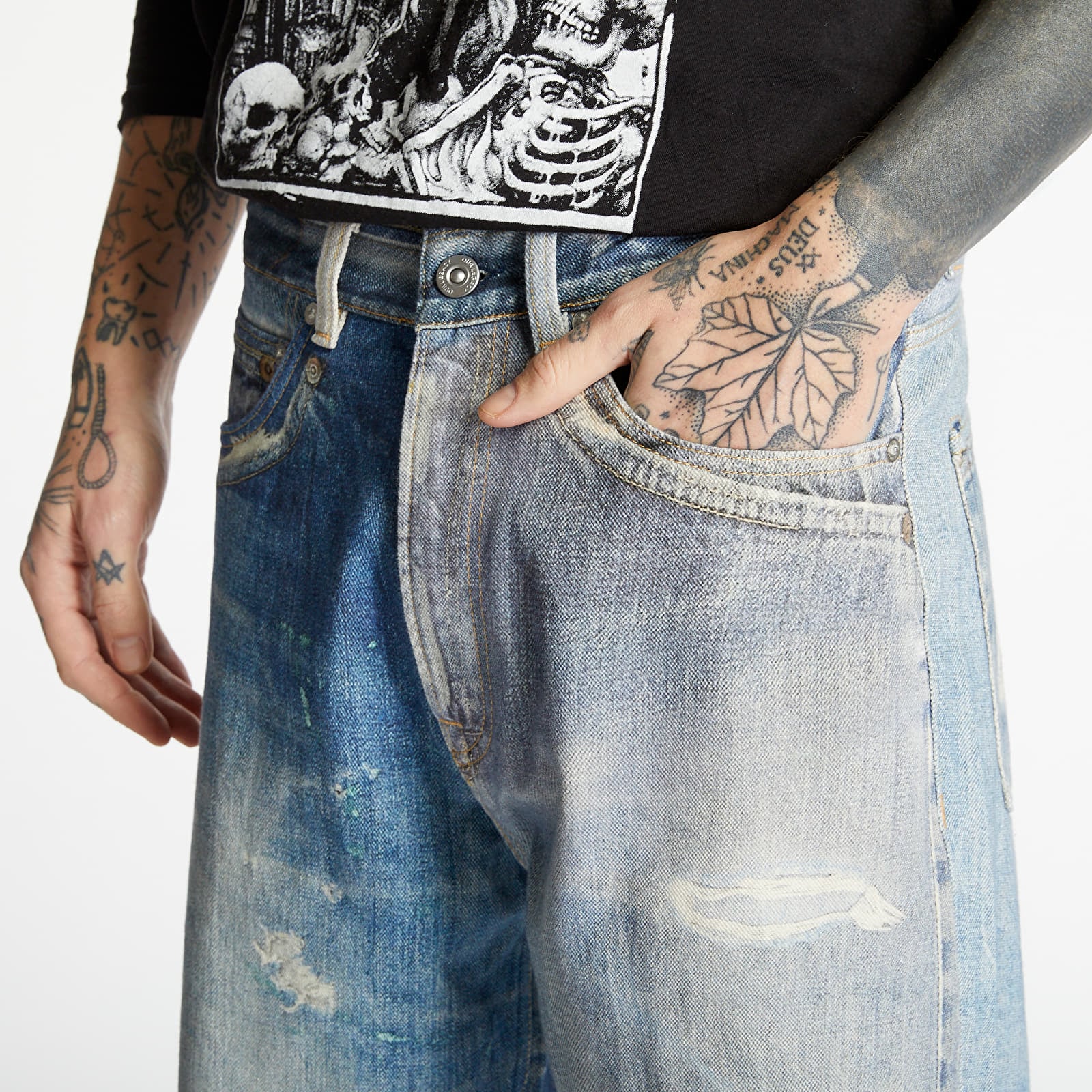 Pantaloni OUR LEGACY Digital Denim Print Blue