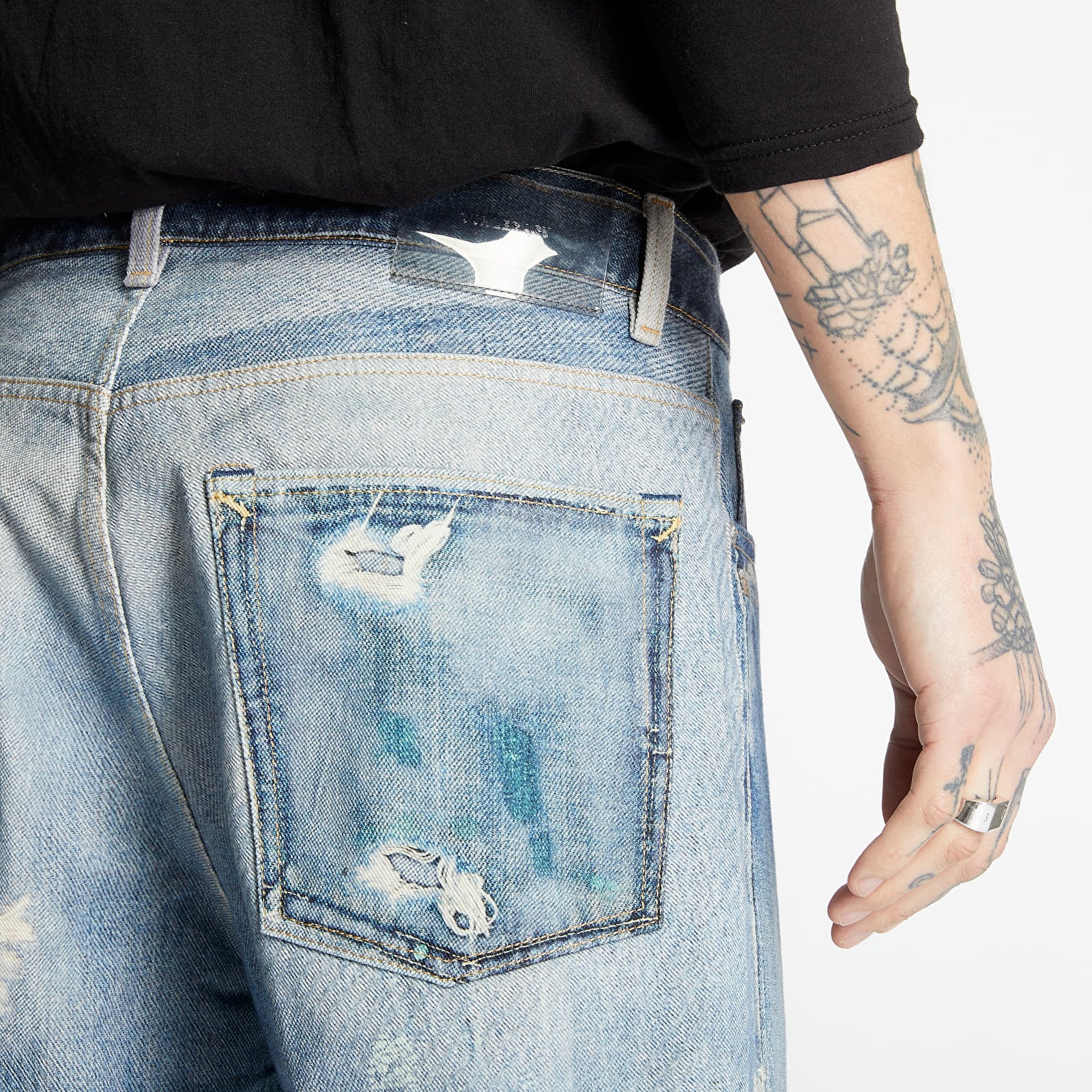 Pantaloni OUR LEGACY Digital Denim Print Blue