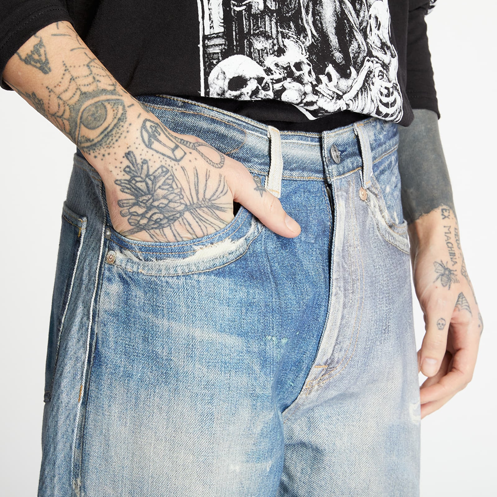 Pantaloni OUR LEGACY Digital Denim Print Blue