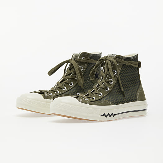 Green suede converse hi tops top