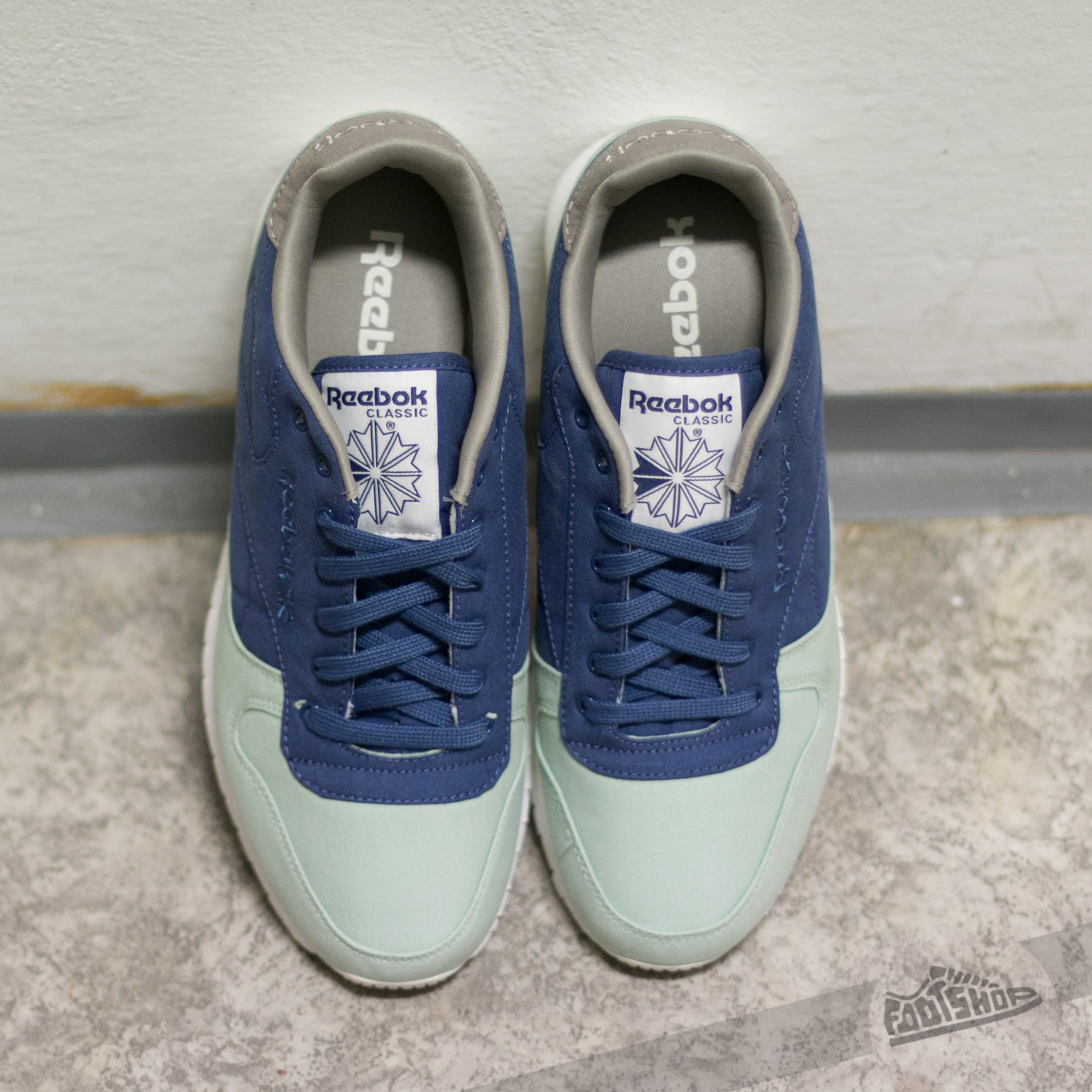 Pánské tenisky a boty Reebok Classic Leather Clean 60C40N Sage/ Midnight Blue/ Stone