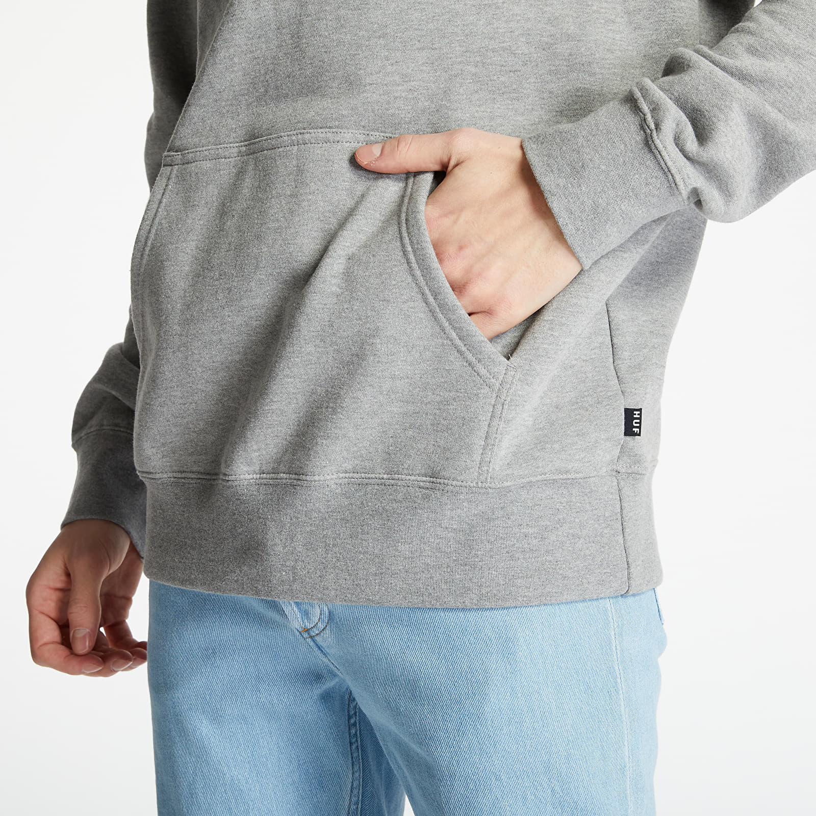 Hanorace HUF Essentials OG Logo Hoodie Grey Heather