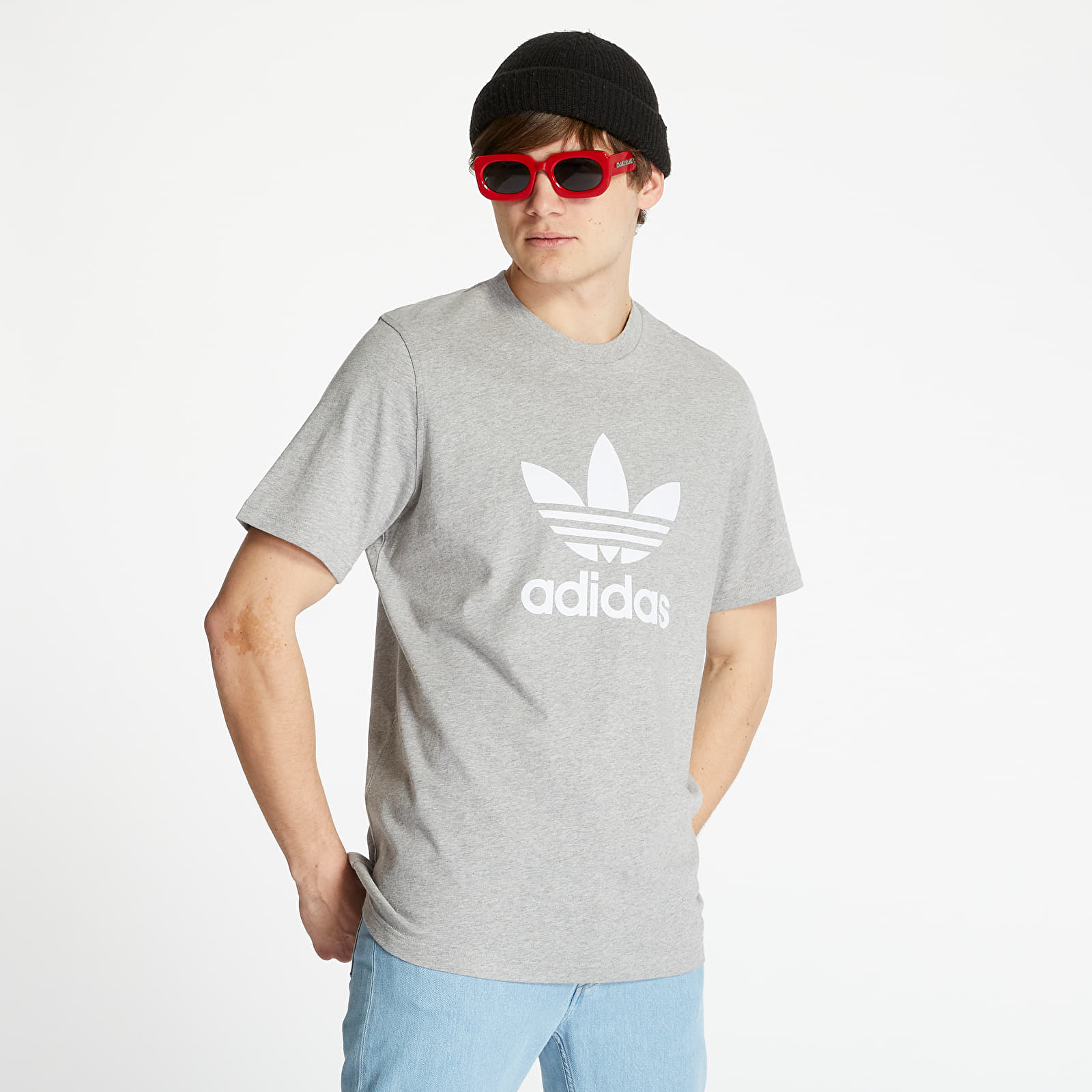 Adidas grey trefoil t shirt new arrivals