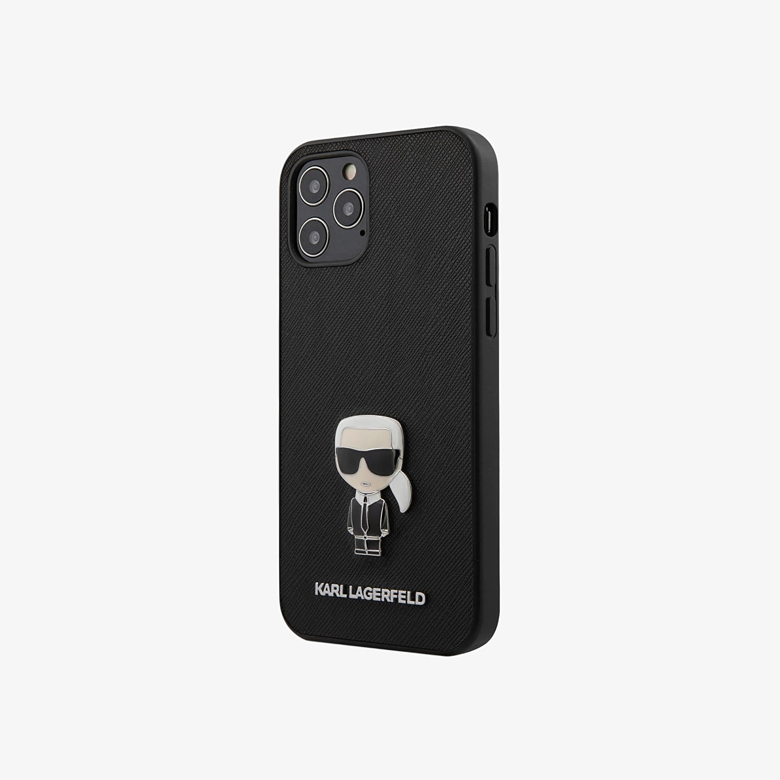 Karl Lagerfeld Custodia Rigida In Metallo Per IPhone 12/12 Pro (6,1 Pollici) – Colore Nero, Design Elegante E Raffinato