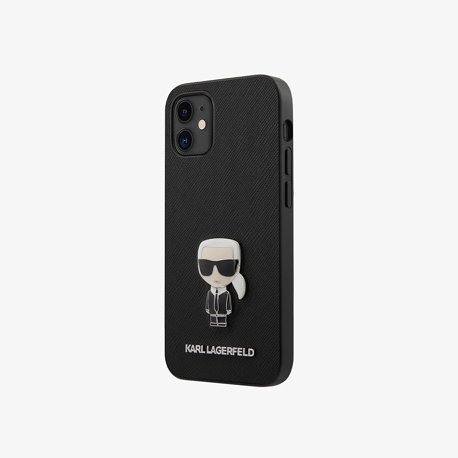 Αξεσουάρ Karl Lagerfeld Saffiano Iconic iPhone 12 Cover mini 5.4" Black