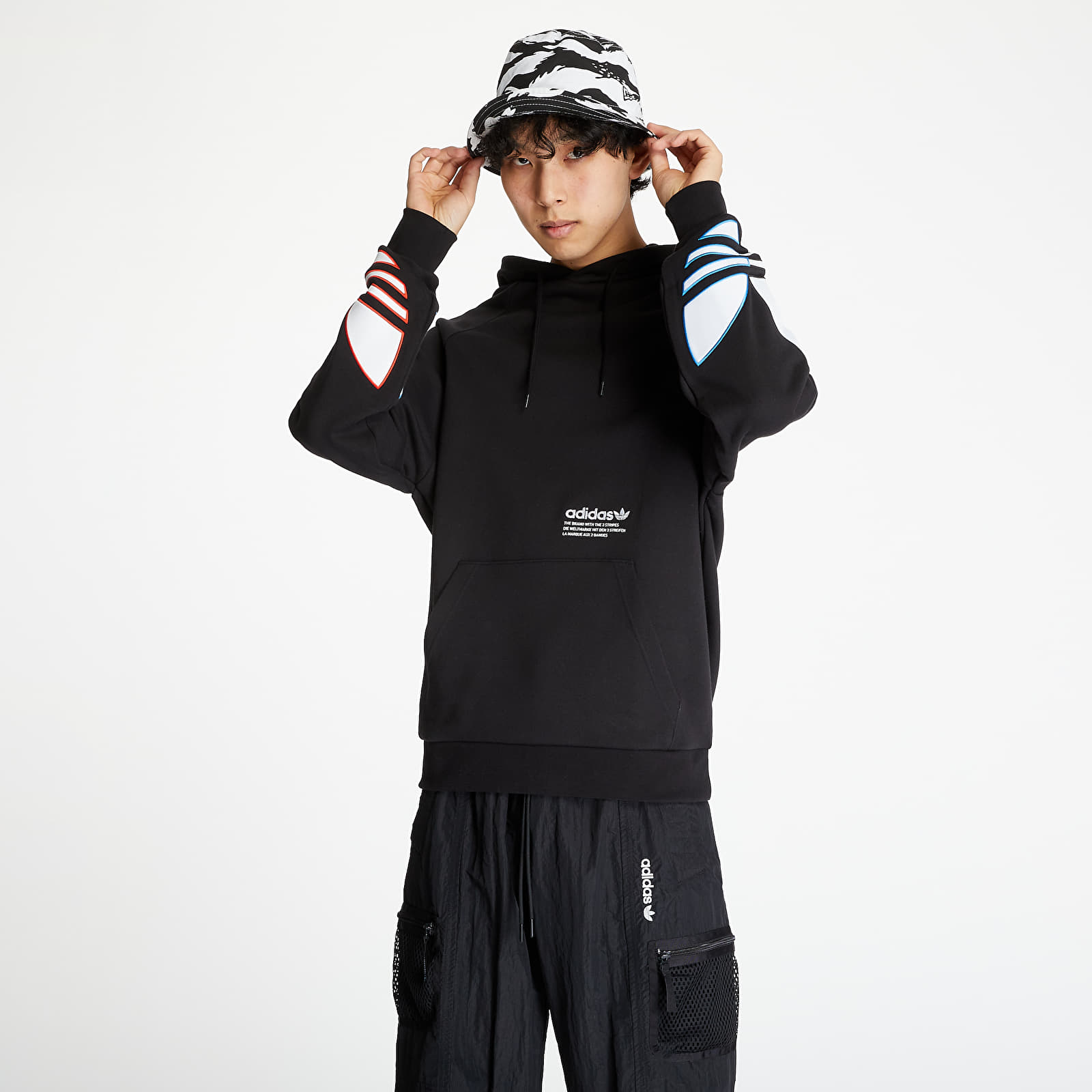 Hoodies and sweatshirts  adidas Tricolor Trefoil Hoodie Black