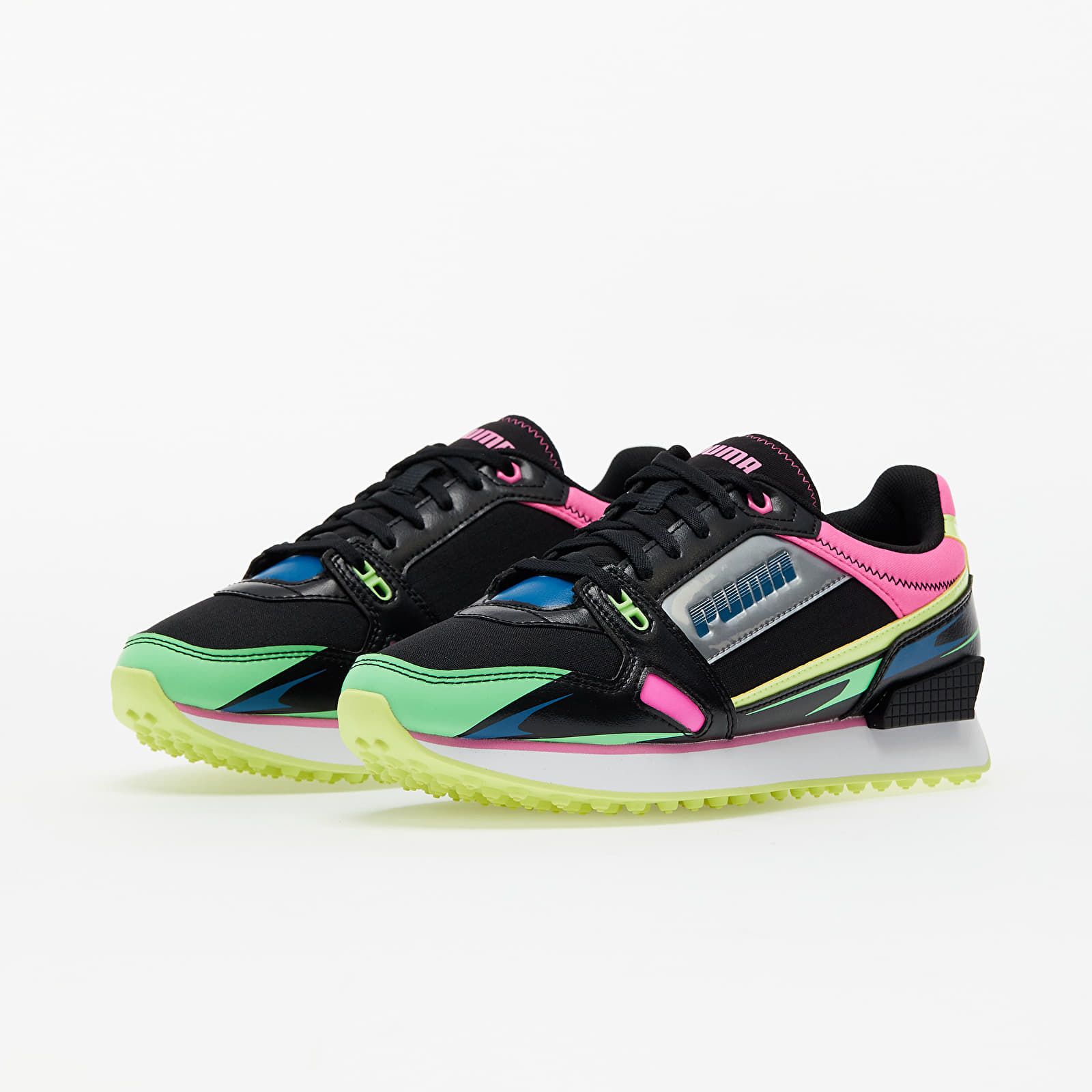 Dámske topánky a tenisky Puma Mile Rider Sunny Gataway Wns Puma Black-Elektro Green