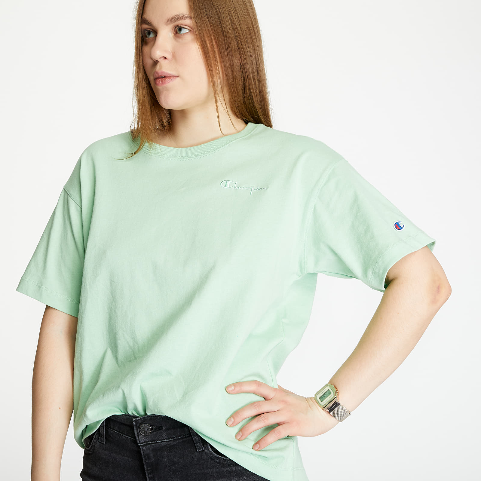 Green champion shirt womens on sale