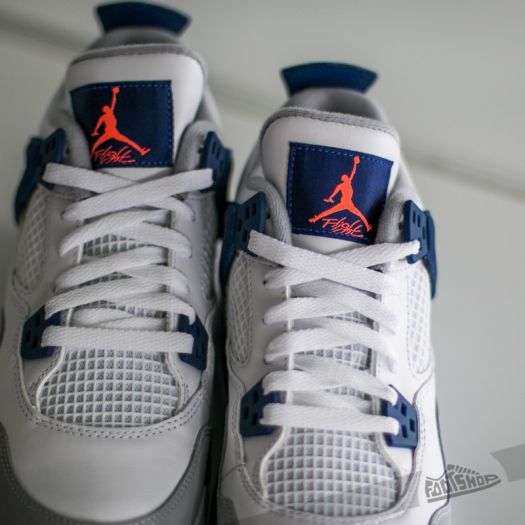 Air Jordan 4 Retro (GG) White/ Hyper Orange-Deep Royal Blue-Wolf