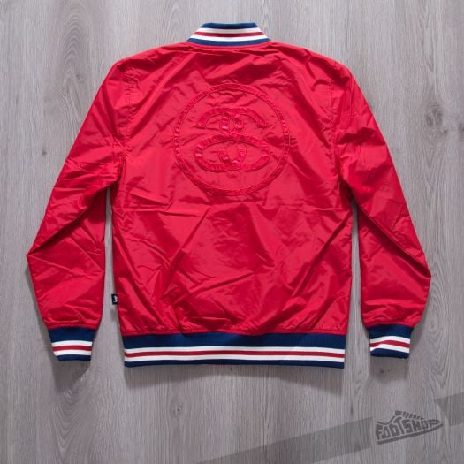 St ssy Logo Stadium Jacket Red