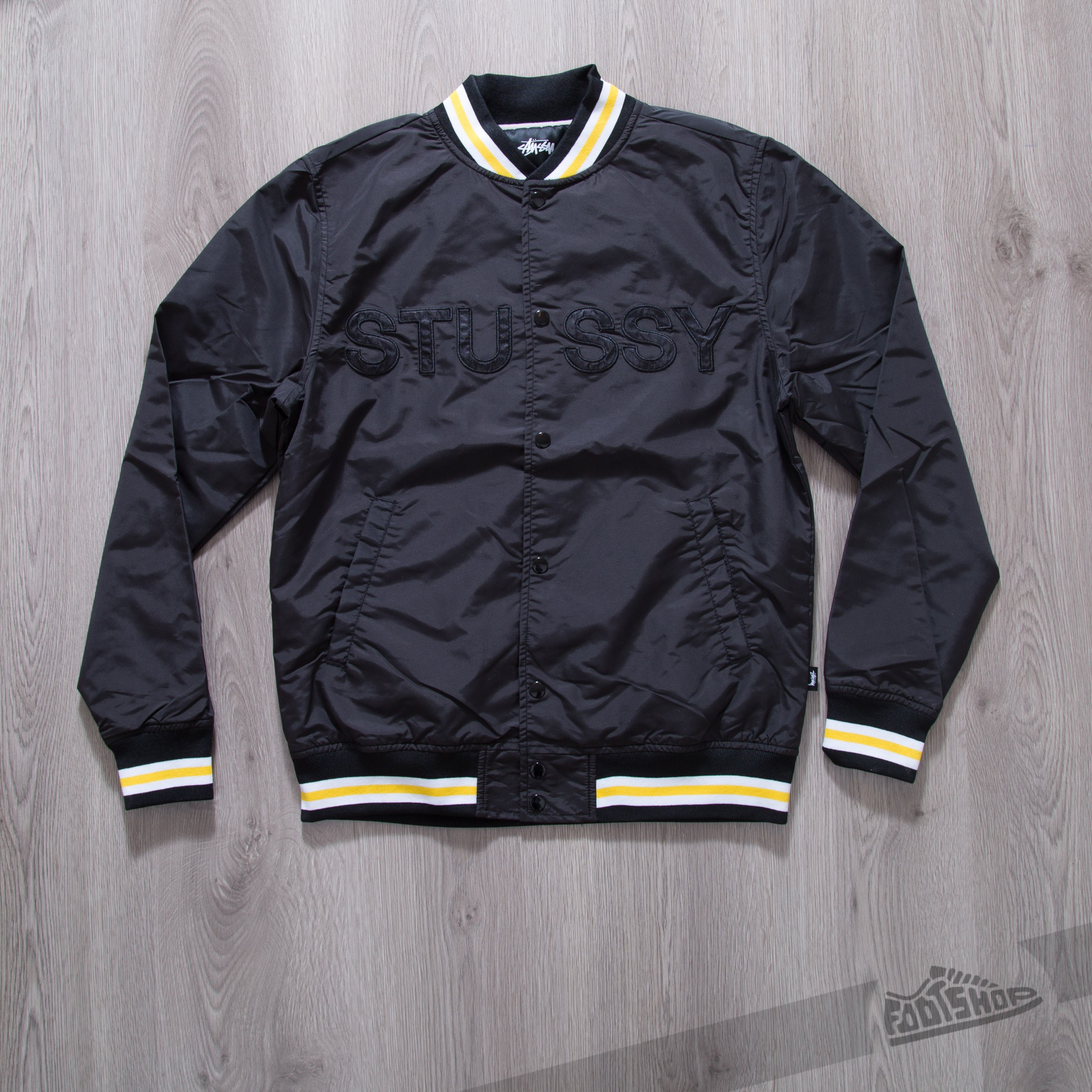 Jackets Stussy Logo Stadium Jacket Black Footshop
