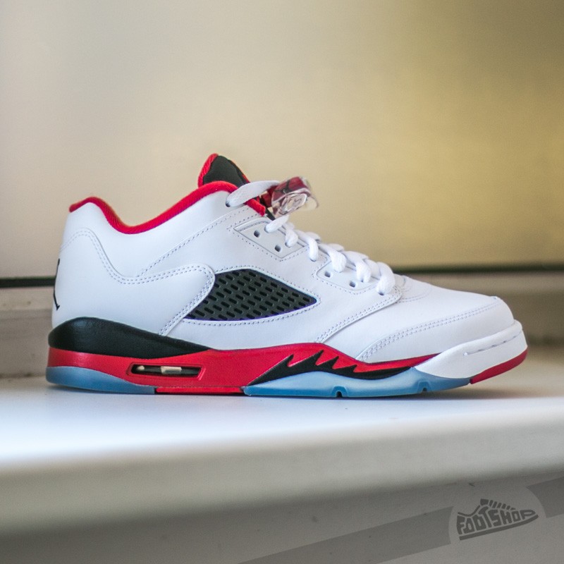 Women's shoes Air Jordan 5 Retro Low (GS) White/ Fire Red-Black