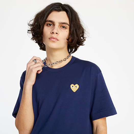 Cdg navy sale t shirt
