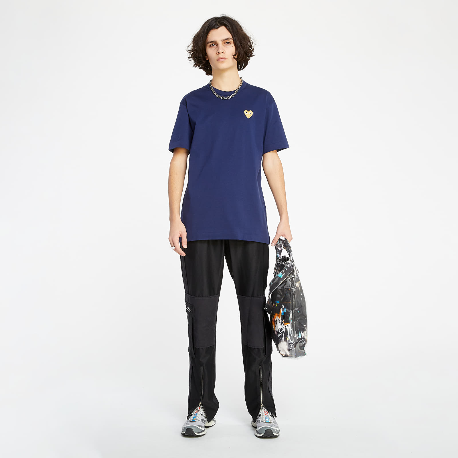 T-shirts Comme des Garçons PLAY Gold Emblem Tee Navy