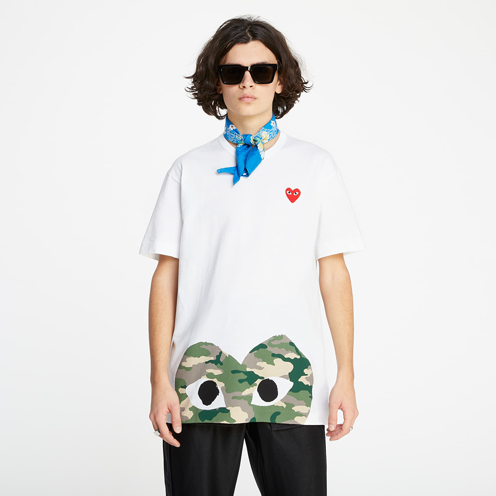   Μπλούζες Comme des Garçons Camouflage Edge Heart TEE White