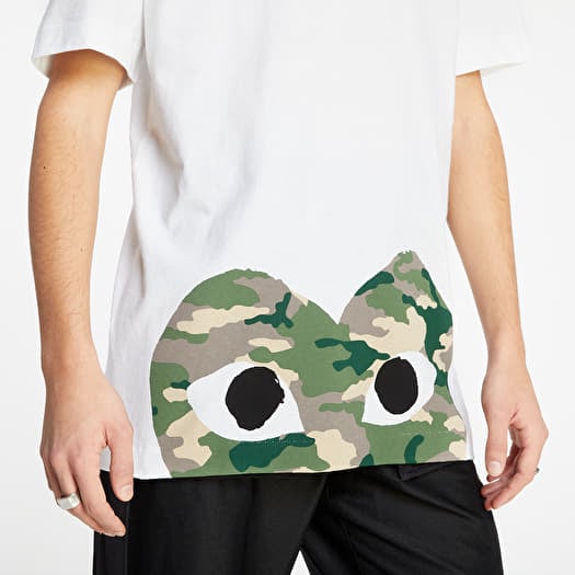 Camo Comme Des Garcons White Shirt COMME DES GARCONS PLAY CDG Play